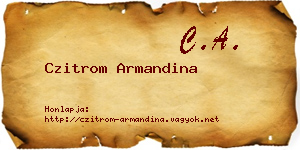 Czitrom Armandina névjegykártya